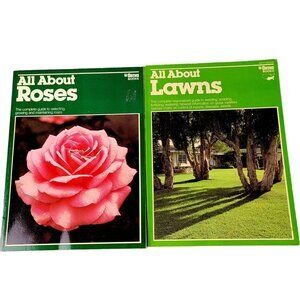 Vintage 70s Ortho Book Lot All About Roses Lawns Garden How To Guide Green Grass